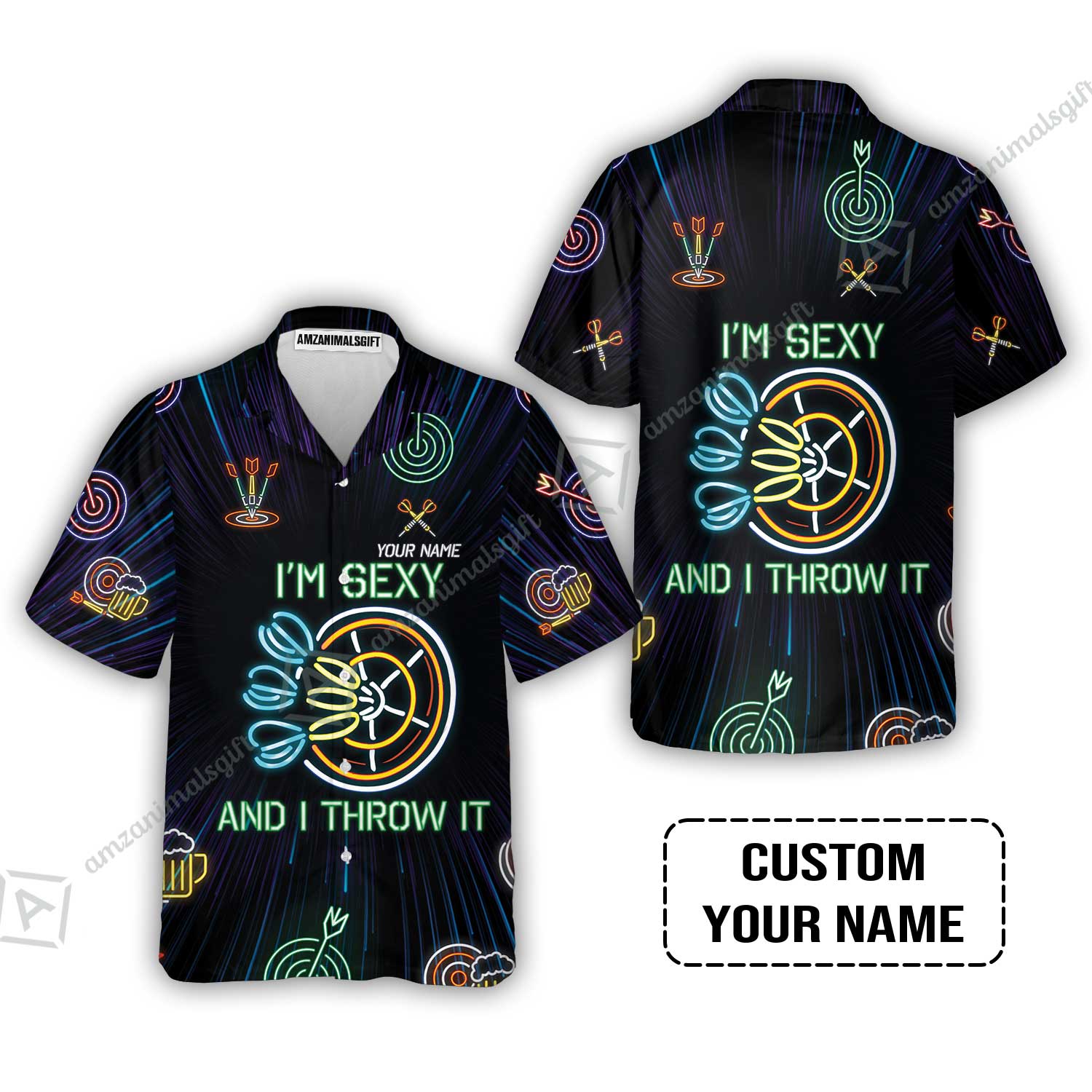Customized Darts T-Shirt, Personalized I'm Sexy And I Throw It Darts T-Shirt - Image 3