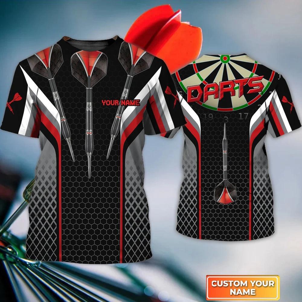 Customized Darts T Shirt, Red Darts, Personalized Name T Shirt For Men - Perfect Gift For Darts Lovers, Darts Players