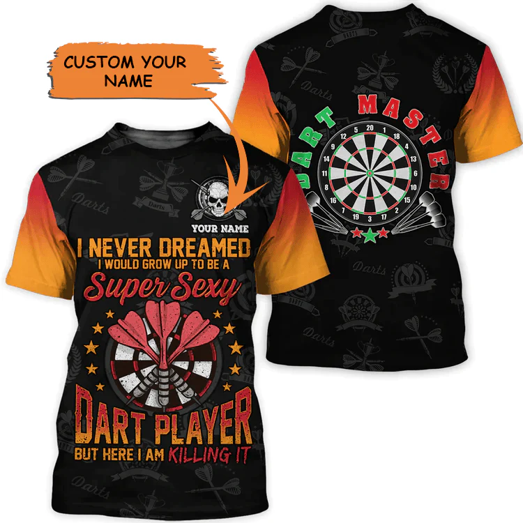 Customized Darts T Shirt, Super Sexy Darts Master, Personalized Name T Shirt For Men - Perfect Gift For Darts Lovers, Darts Players
