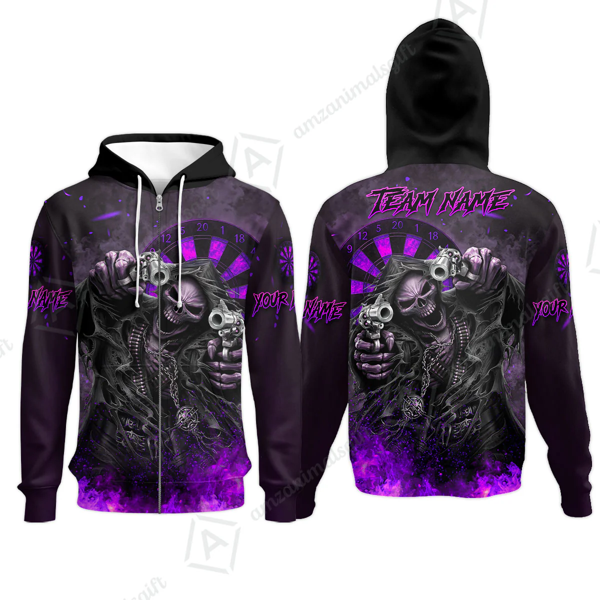 Customized Darts Team Uniform Shirt Darts Skull Reaper Gunslinger Multicolor, Personalized Name And Team Name Darts Shirt - Image 36