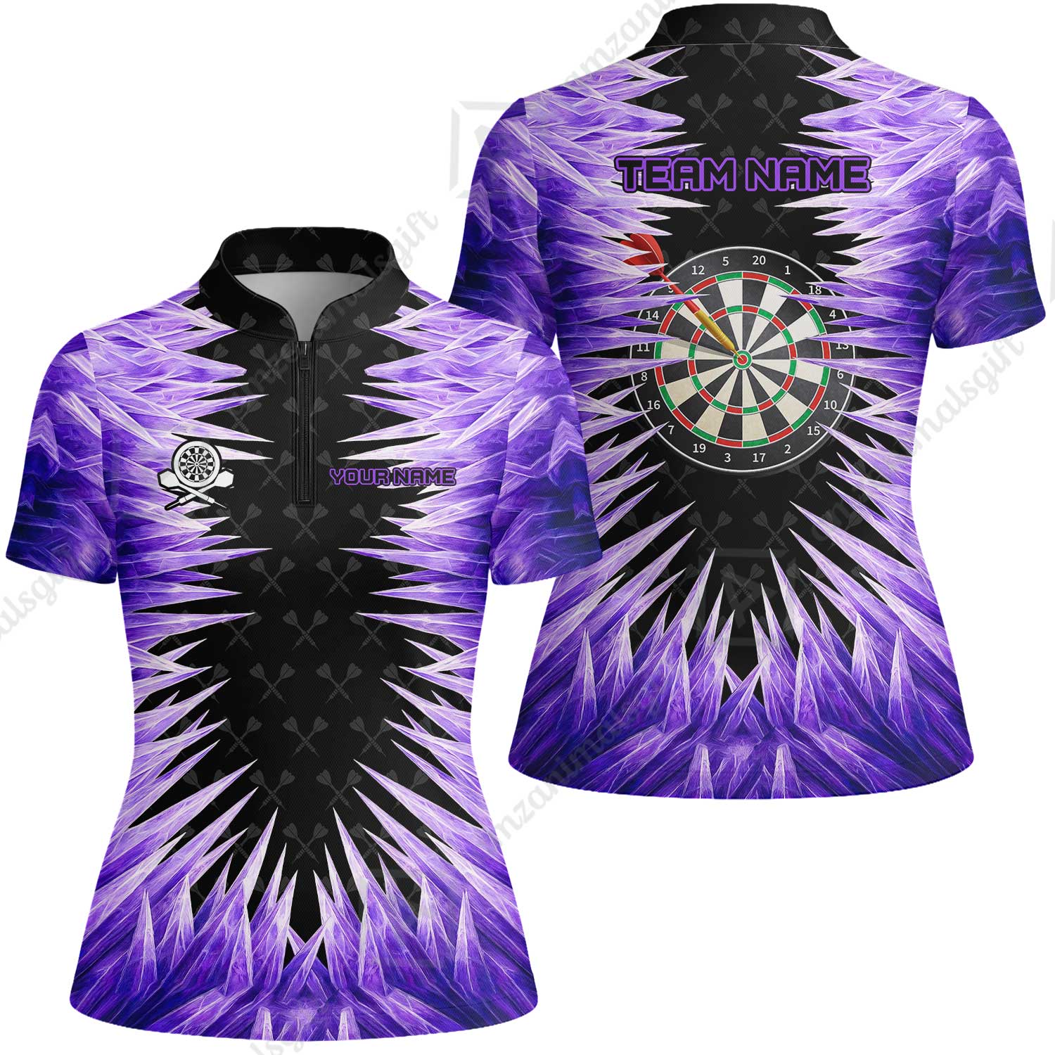 Customized Darts Women Jersey Shirt, Darts Dartboard Ice And Fire Multicolor Women Jersey Shirt Jersey For Darts Players - Image 2