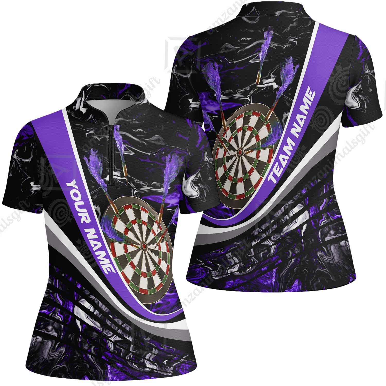 Customized Darts Women Jersey Shirt, Darts Flaming Magma Multicolor Women Jersey Shirt Custom Team Jersey For Darts Player - Image 2
