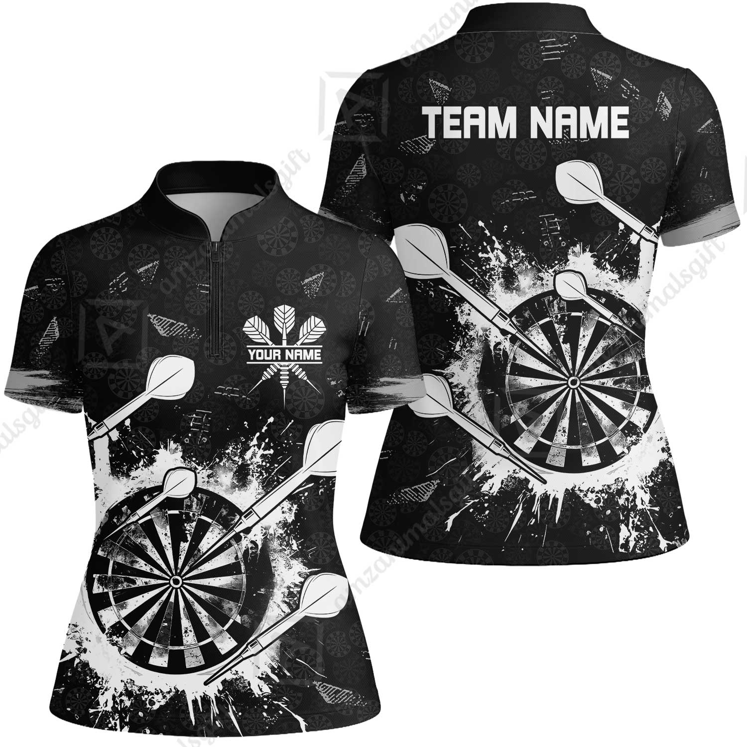 Customized Darts Women Jersey Shirt, Darts Grunge Dartboard Women Jersey Shirt Team Style Jersey for Darts Players - Image 5