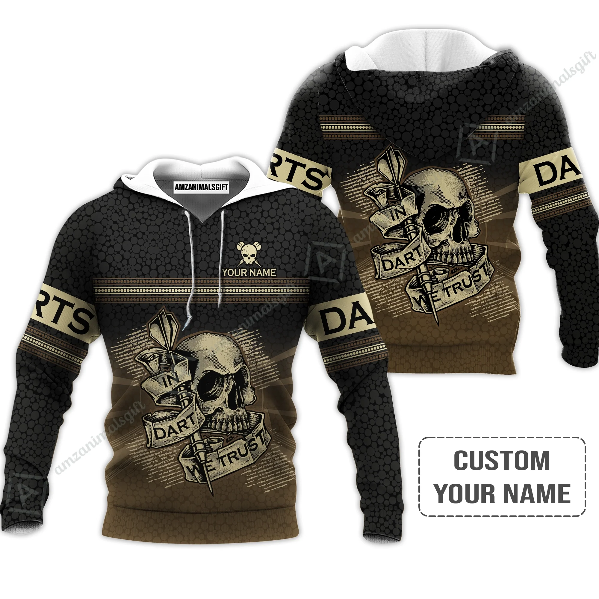 Customized Darts Women Polo Shirt, Darts Skull In Dart We Trust Polo Shirt For Women, Perfect Outfit For Darts Lovers, Darts Players - Image 4