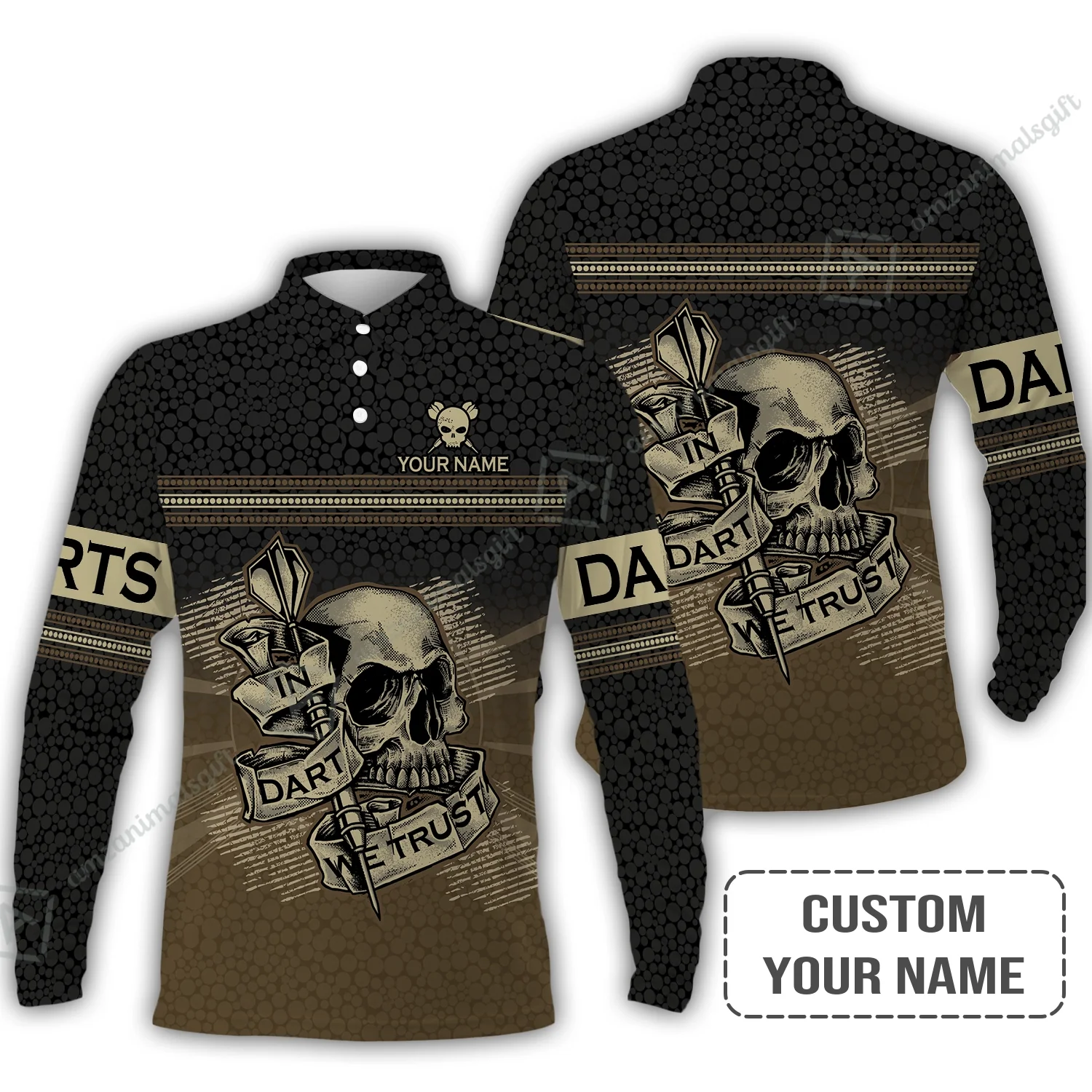 Customized Darts Women Polo Shirt, Darts Skull In Dart We Trust Polo Shirt For Women, Perfect Outfit For Darts Lovers, Darts Players - Image 5