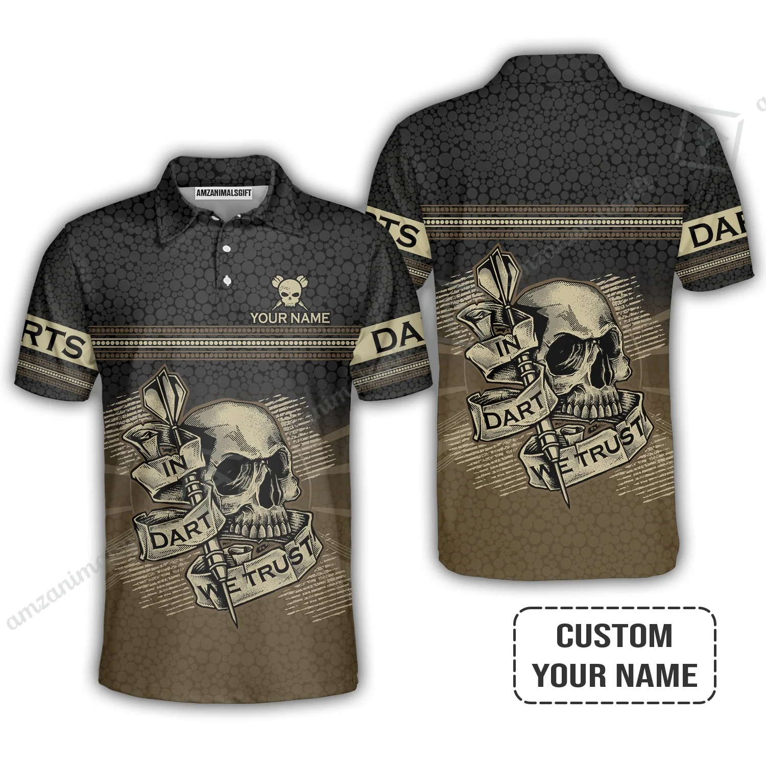 Customized Darts Women Polo Shirt, Darts Skull In Dart We Trust Polo Shirt For Women, Perfect Outfit For Darts Lovers, Darts Players - Image 6