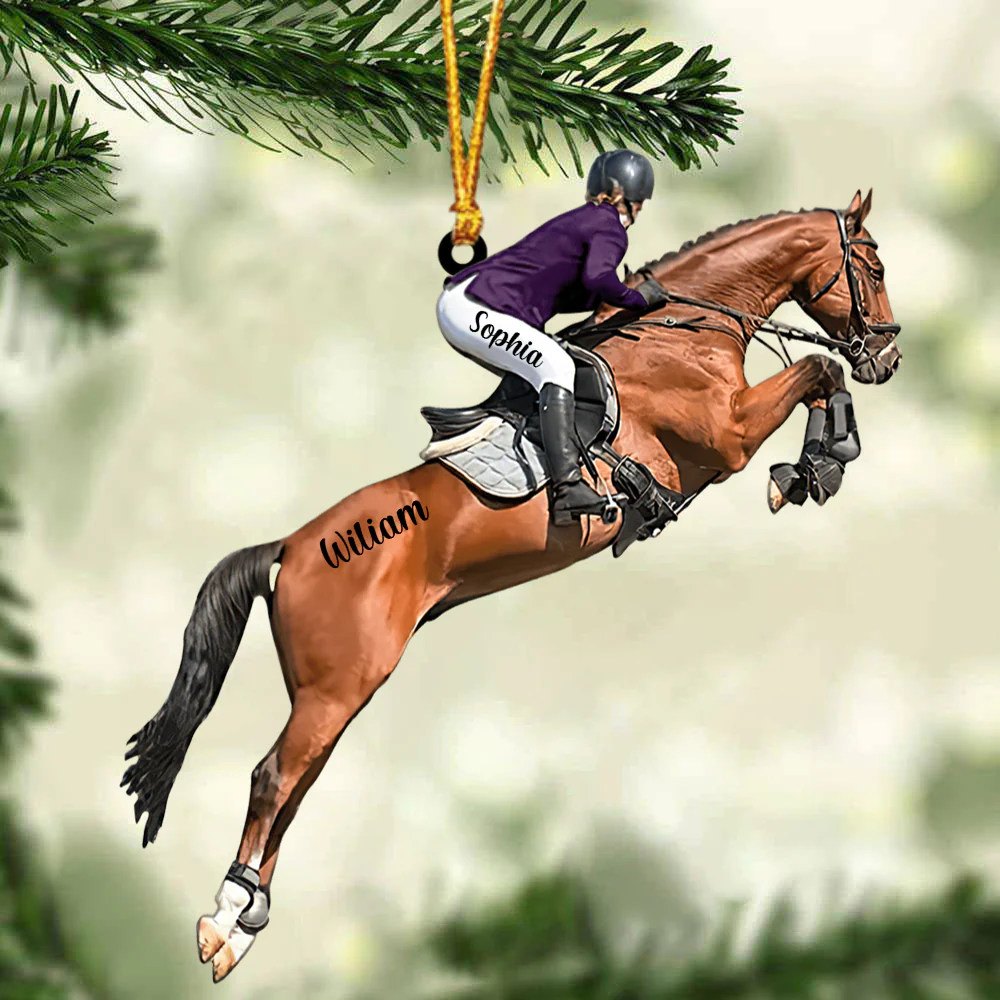 Customized Equestrian Girl Christmas Car Ornament, Equestrian Car Ornament Gift For Horse Lovers, Her, Wife, Christmas Gifts - Image 3