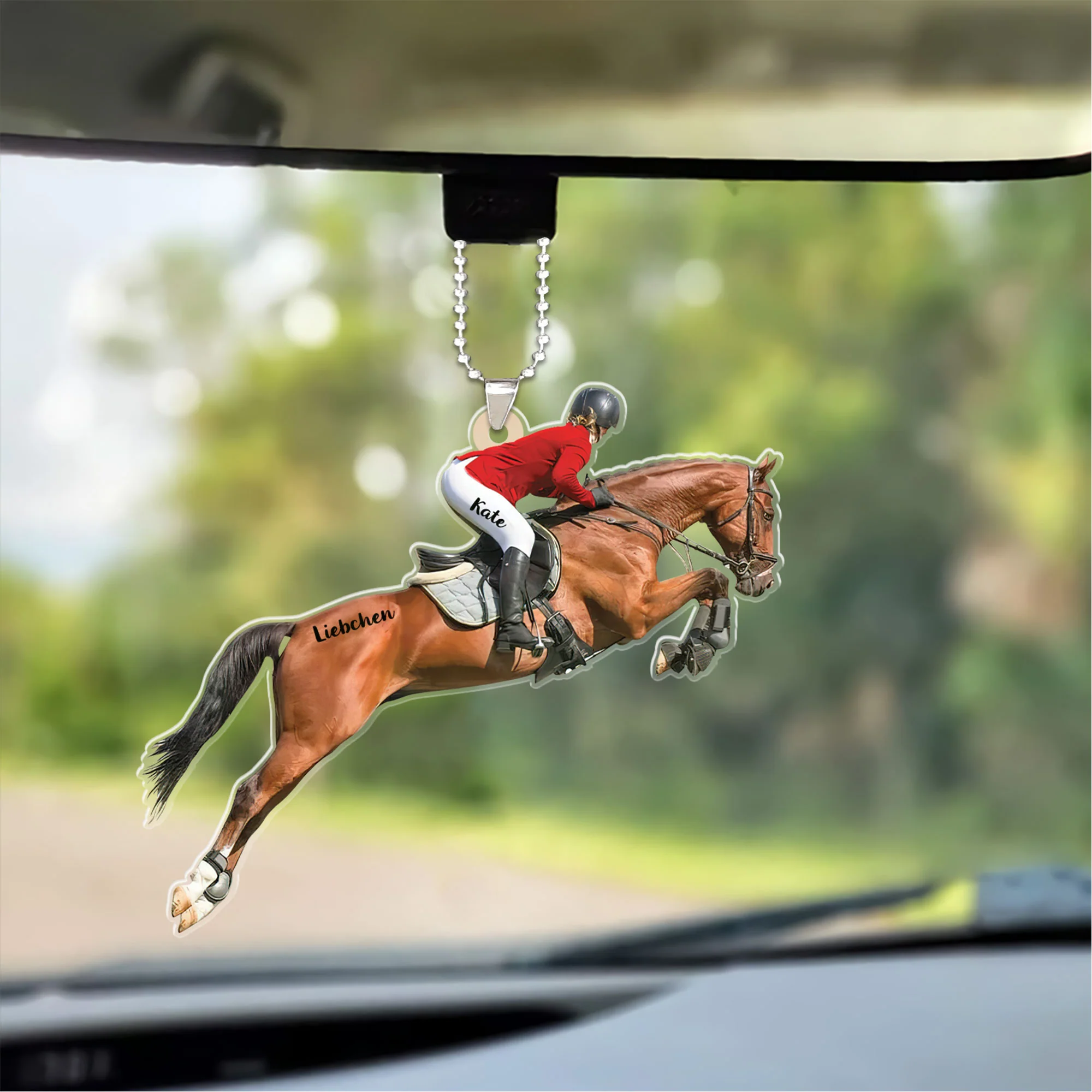Customized Equestrian Girl Christmas Car Ornament, Equestrian Car Ornament Gift For Horse Lovers, Her, Wife, Christmas Gifts - Image 5