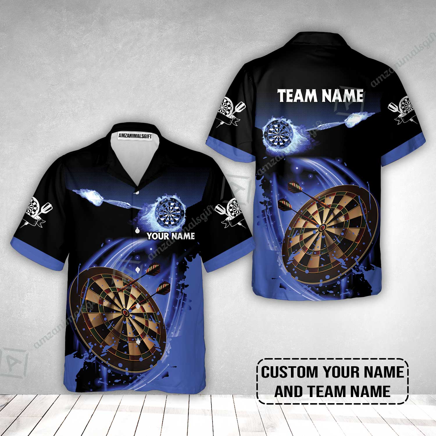 Customized Fire Darts Hawaiian Shirt, Personalized Darts For Team Hawaiian Shirt - Image 2