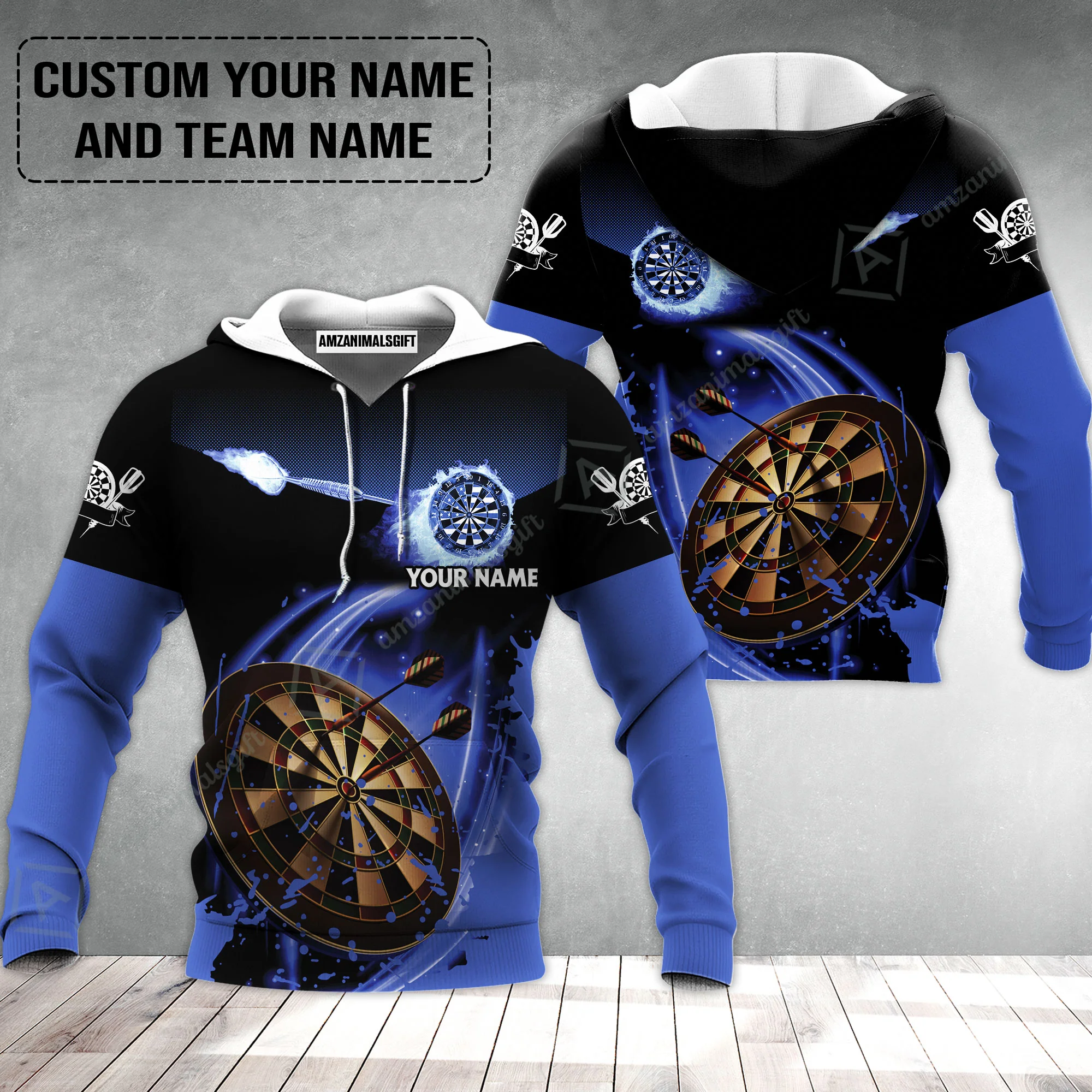 Customized Fire Darts Hoodie, Personalized Darts For Team Hoodie - Image 2