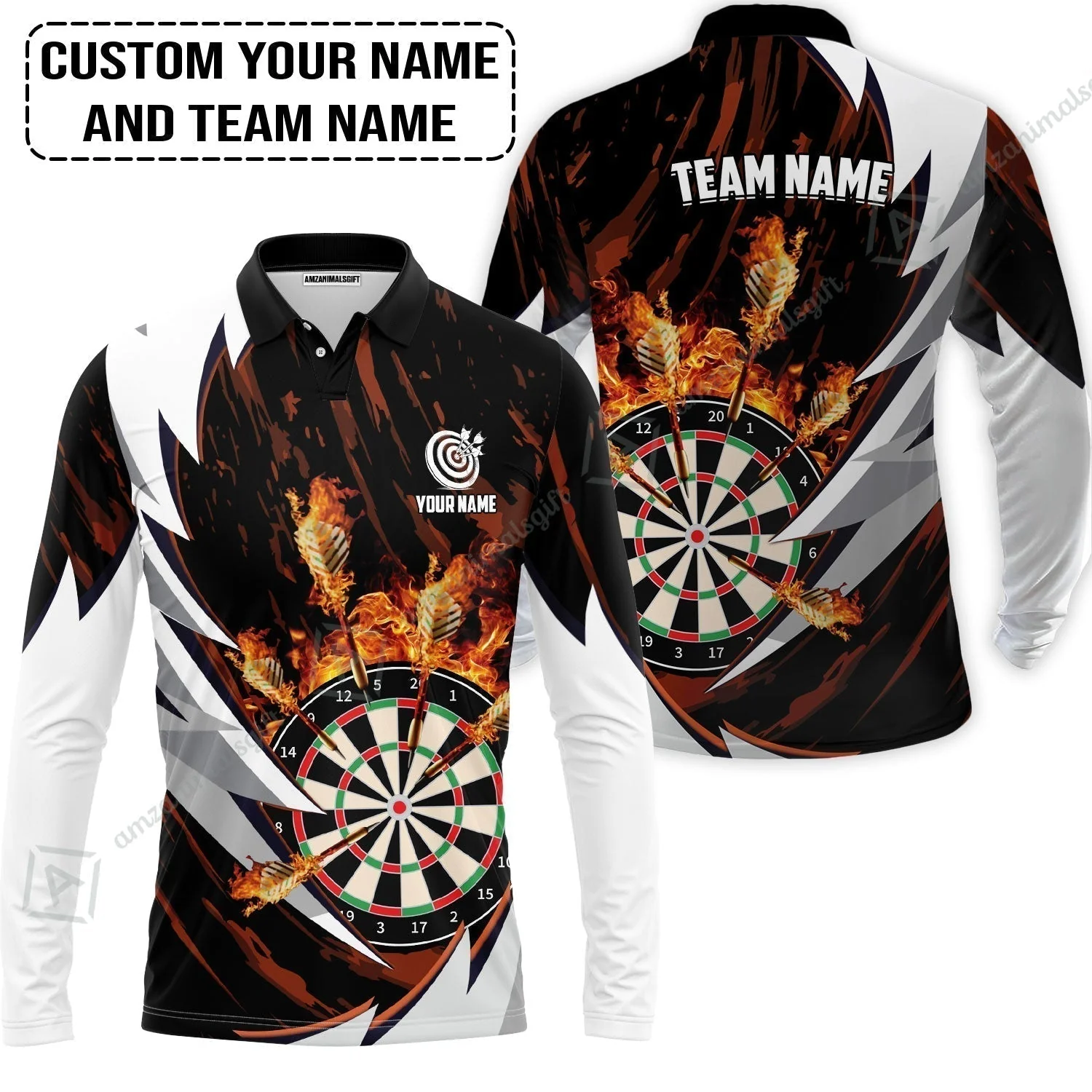 Customized Fire Thunderstorm Darts T-Shirt, Personalized Darts T-Shirt - Image 7