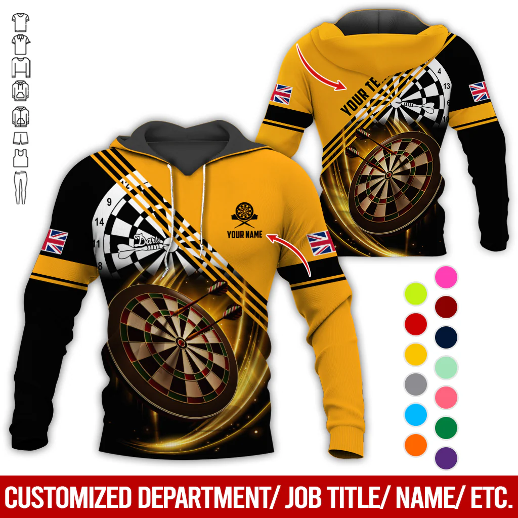 Customized Flag Darts Premium Hoodie, Personalized National Flag & Darts Pattern Hoodie For Men & Women, Perfect Gift For Darts Lovers, Friend, Family - Image 5