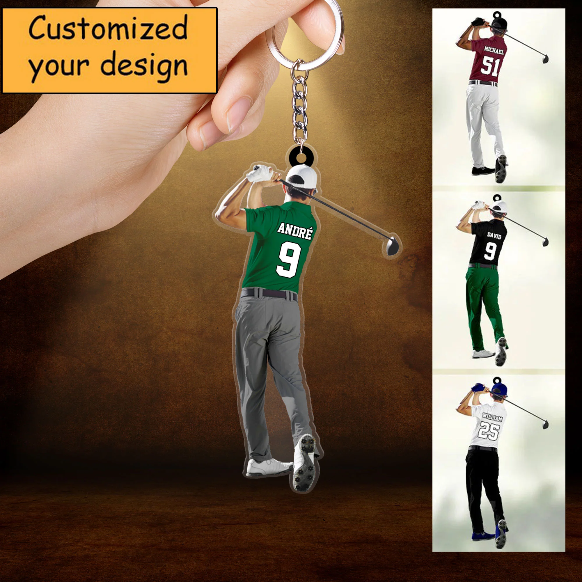 Customized Golf Man Player Acrylic Christmas Ornament, Golf Team Gift For Men - Gift For Golf Lovers, Golf Players - Image 3