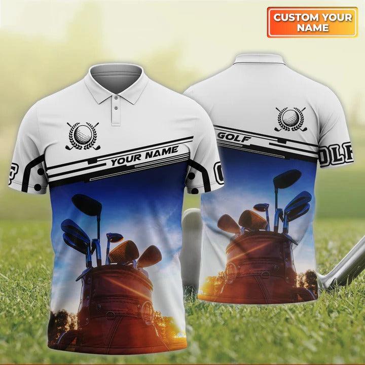 Customized Golf Men Polo Shirt - Golf Clubs Personalized Name Polo Shirt For Men - Perfect Gift For Golf Lovers, Golfers