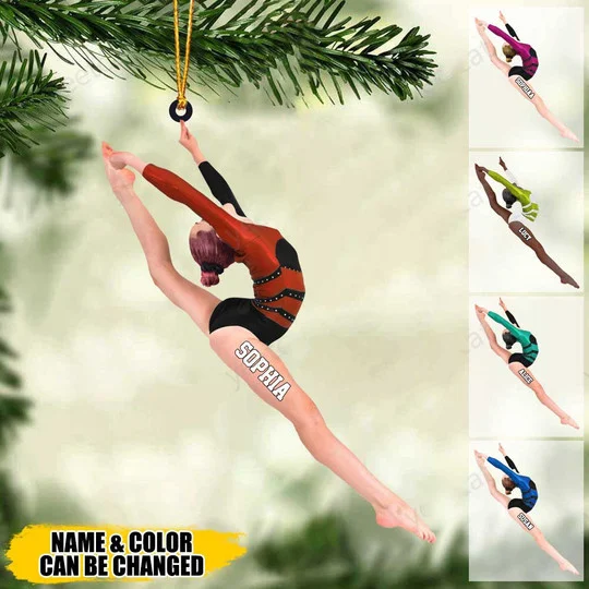 Customized Gymnastics Woman Acrylic Christmas Ornament - Gift For Gymnasts Female - Christmas Tree Decor - Image 2