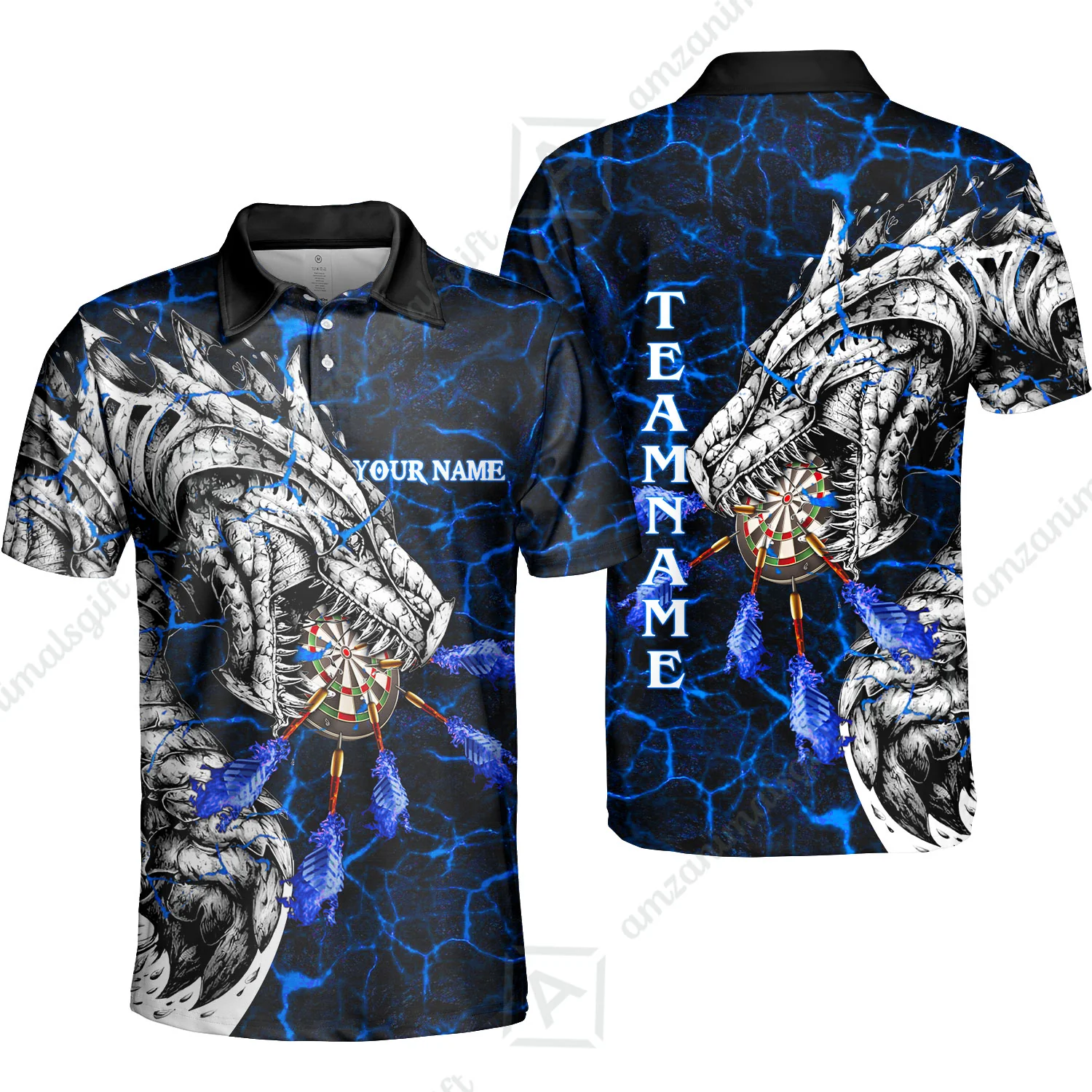 Customized Magma Dragon Darts Men Polo Shirt, Custom Darts For Team Polo Shirt For Men, Perfect Gift For Darts Lovers, Darts Players - Image 3