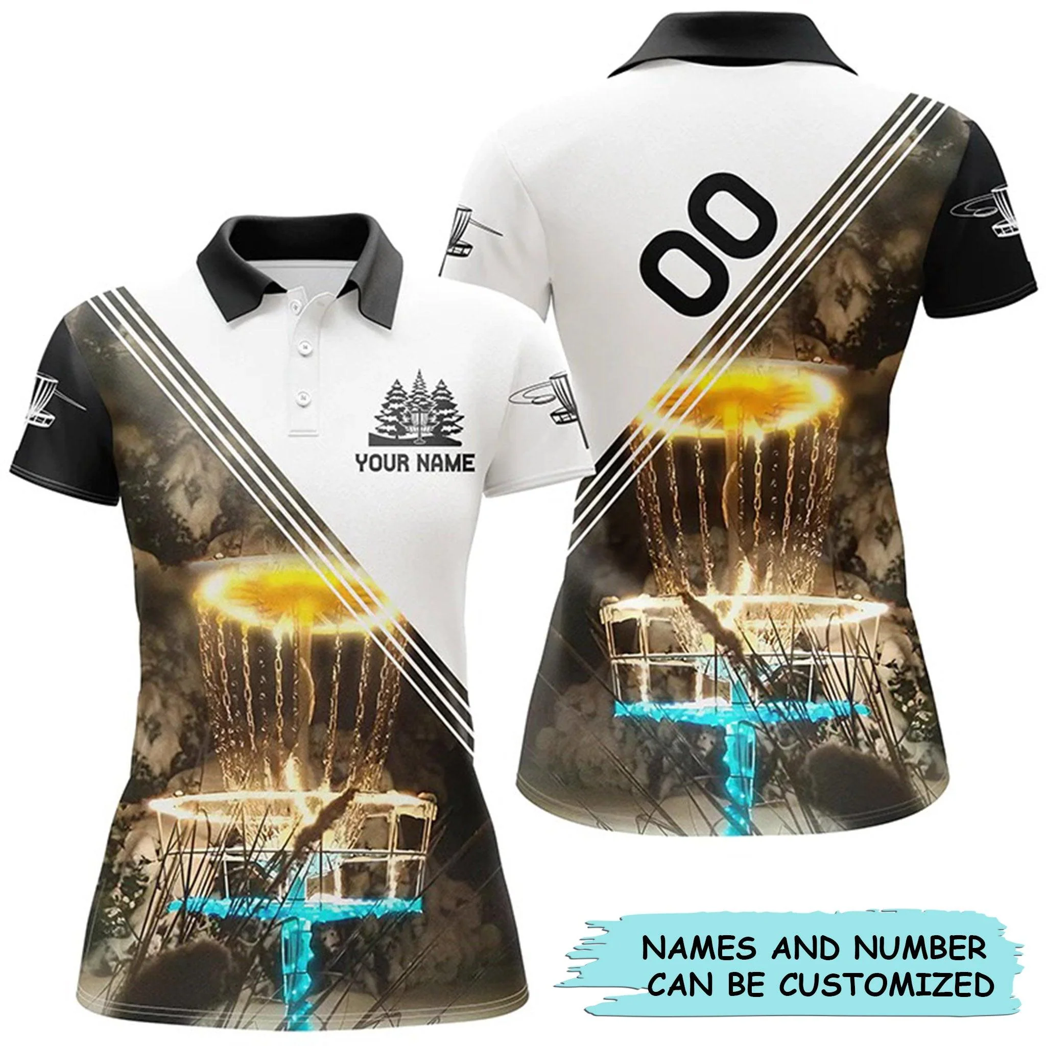 Customized Name And Number Disc Golf Women Polo Shirt, Personalized Disc Golf Women Polo Shirts - Perfect Polo Shirt For Disc Golf Lovers