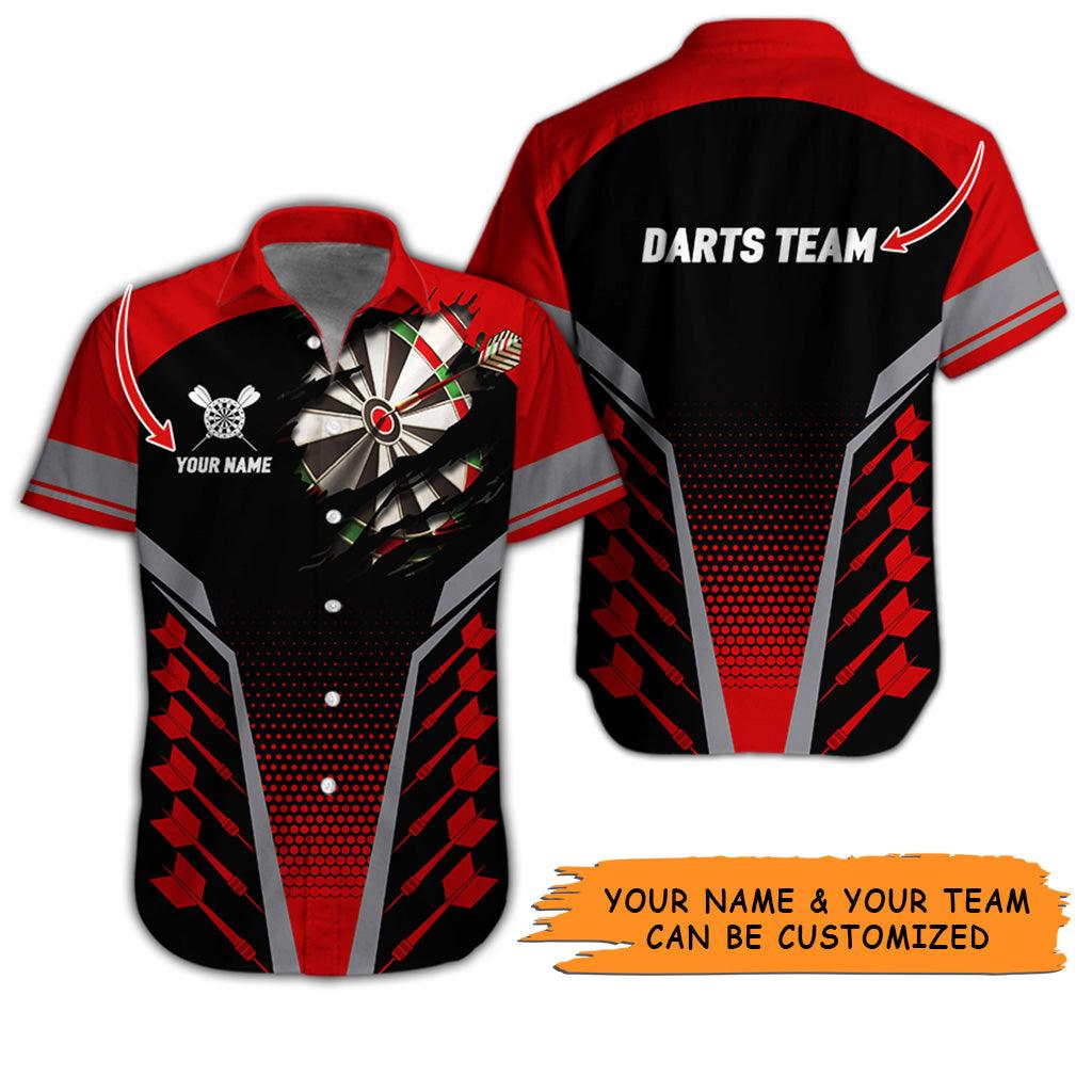 Customized Name And Text Darts Hawaiian Shirt, Personalized Darts Team Hawaiian Shirts - Gift For Darts Lovers, Darts Players Uniforms - Image 4