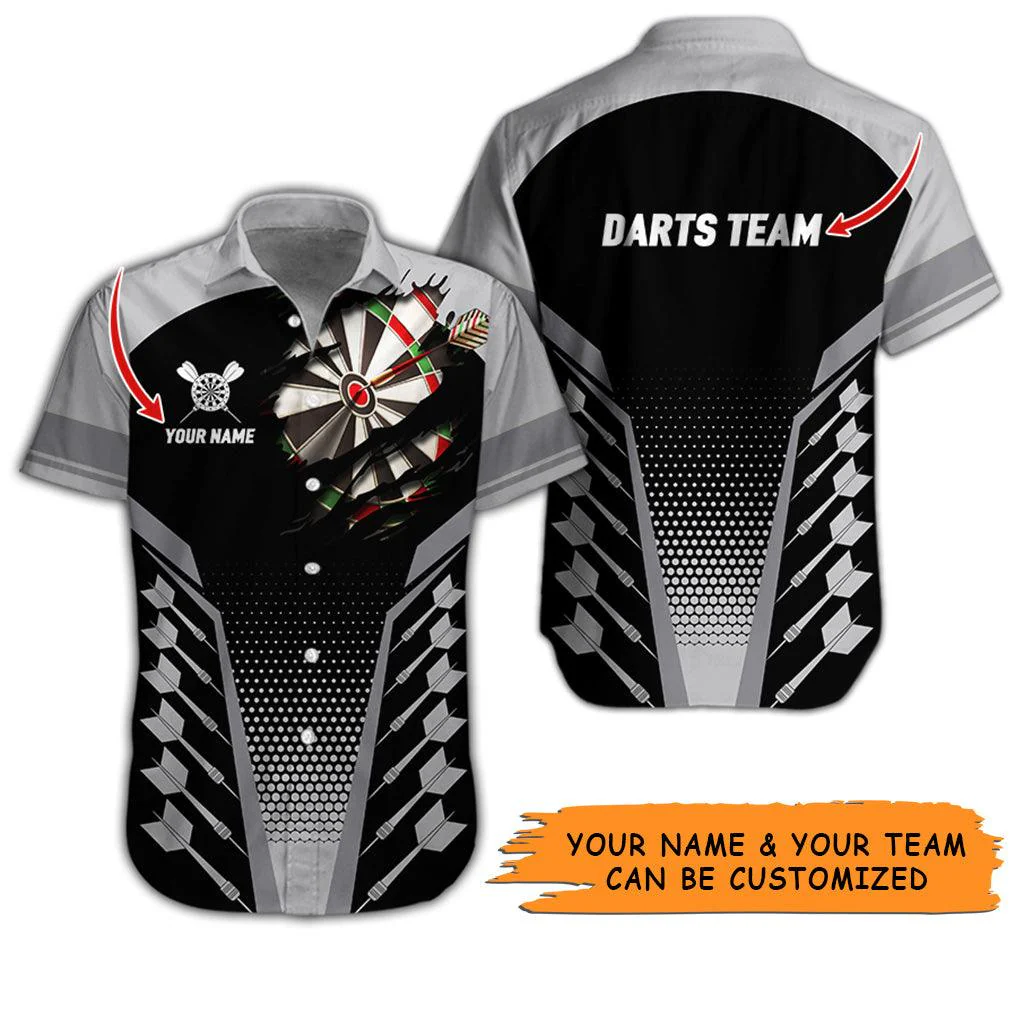 Customized Name And Text Darts Hawaiian Shirt, Personalized Darts Team Hawaiian Shirts - Gift For Darts Lovers, Darts Players Uniforms - Image 7