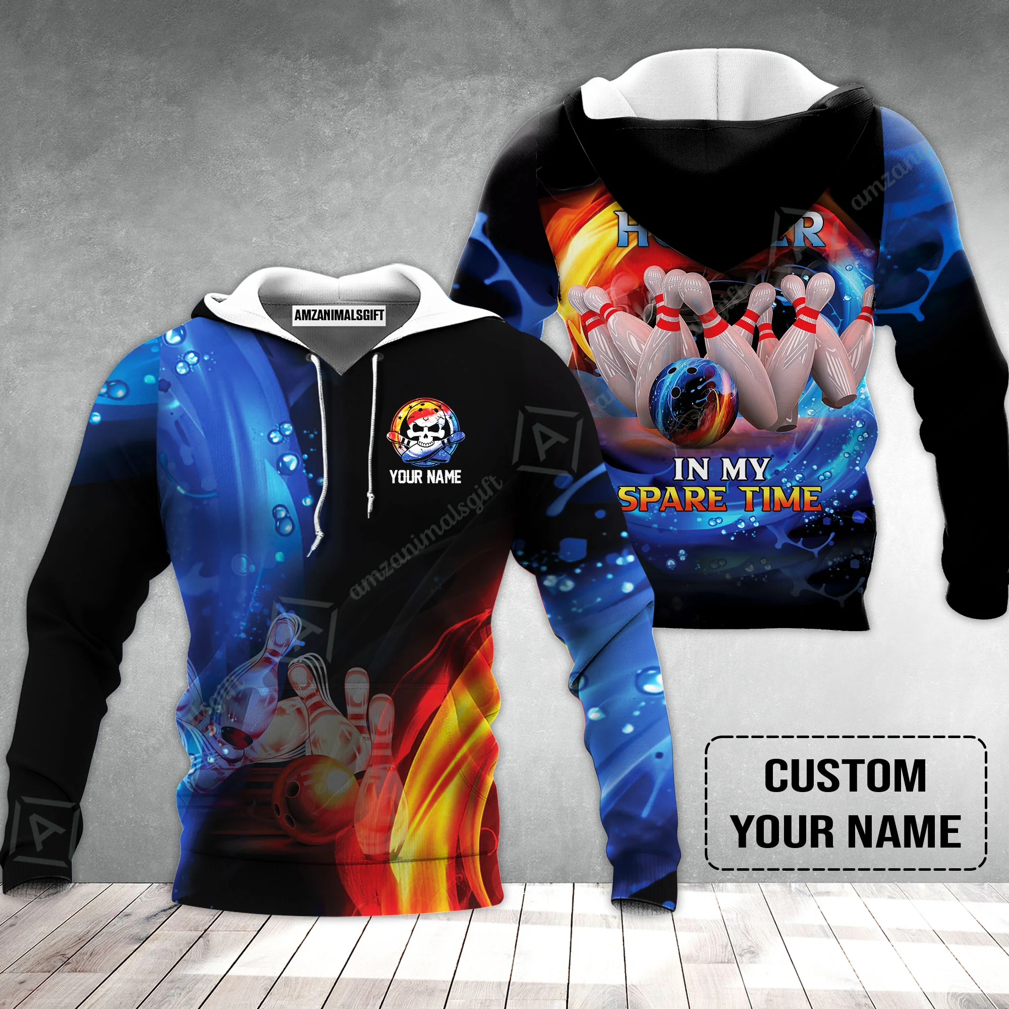 Customized Name Bowling Hoodie - Bowling I'm A Hooker In My Spare Time Personalized Hoodie - Image 2