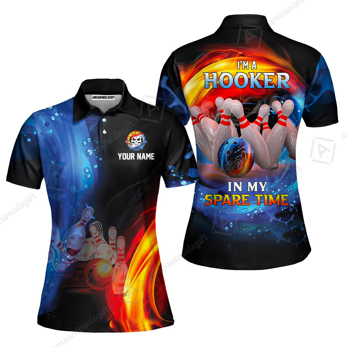 Customized Name Bowling Men Polo Shirts - Bowling I'm A Hooker In My Spare Time Personalized Polo Shirt - Image 8