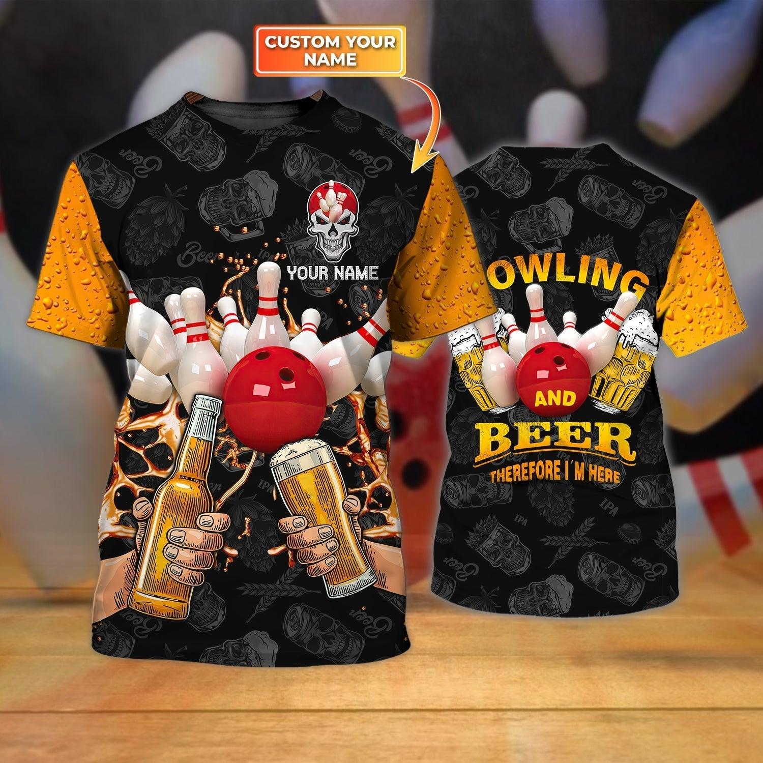 Customized Name Bowling T Shirt, Personalized 3D All Over Printed Bowling And Beer Shirts For Men And Women - Gift For Bowling Lover, Bowlers