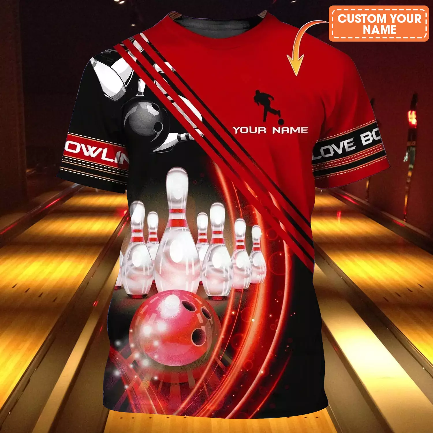 Customized Name Bowling T Shirt, Personalized Bowling National Day Gift Bowling Player Uniforms For Men And Women - Best Gift For Bowling Lovers