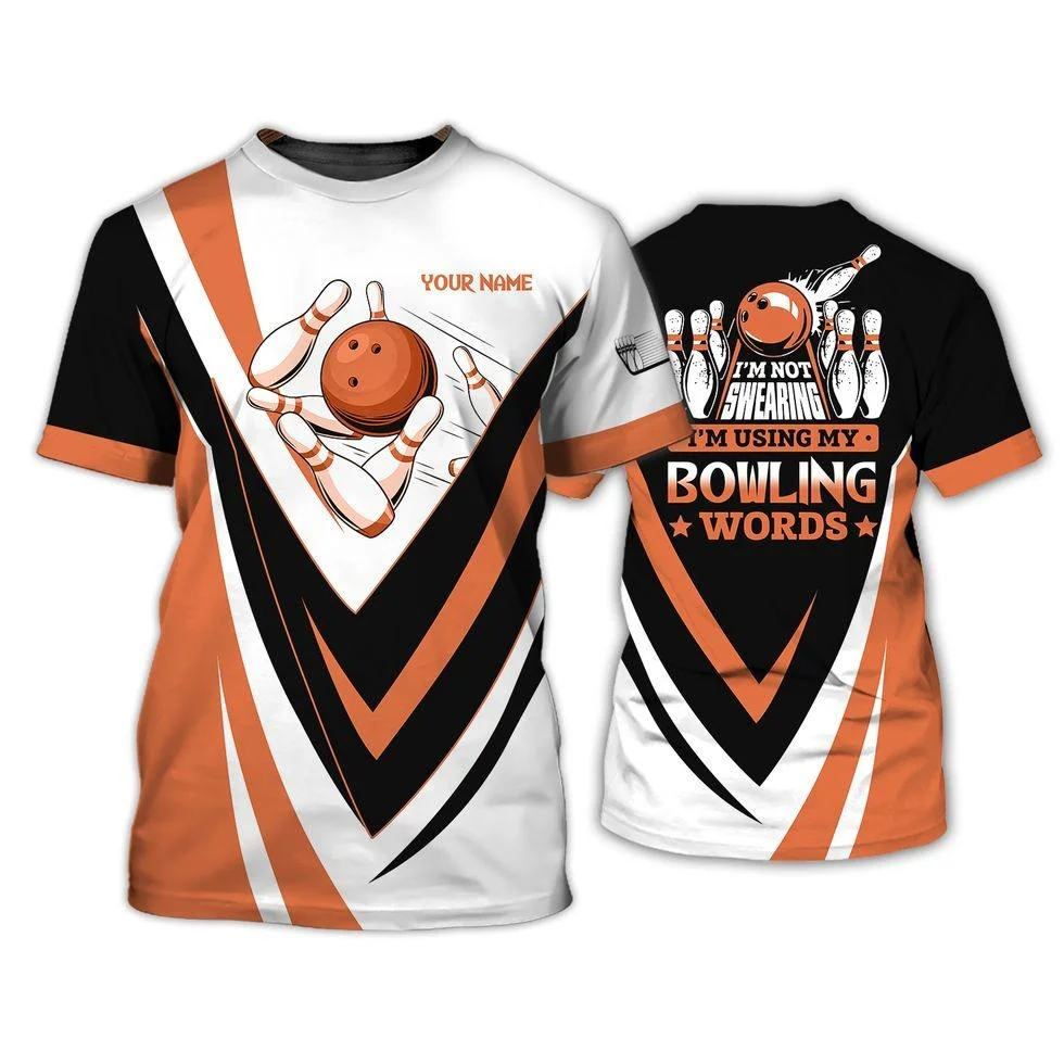 Customized Name Bowling T Shirt, Personalized I'm Not Swearing Shirt, Funny Bowling T Shirts - Gift For Men, Women, Bowling Players, Bowlers - Image 2
