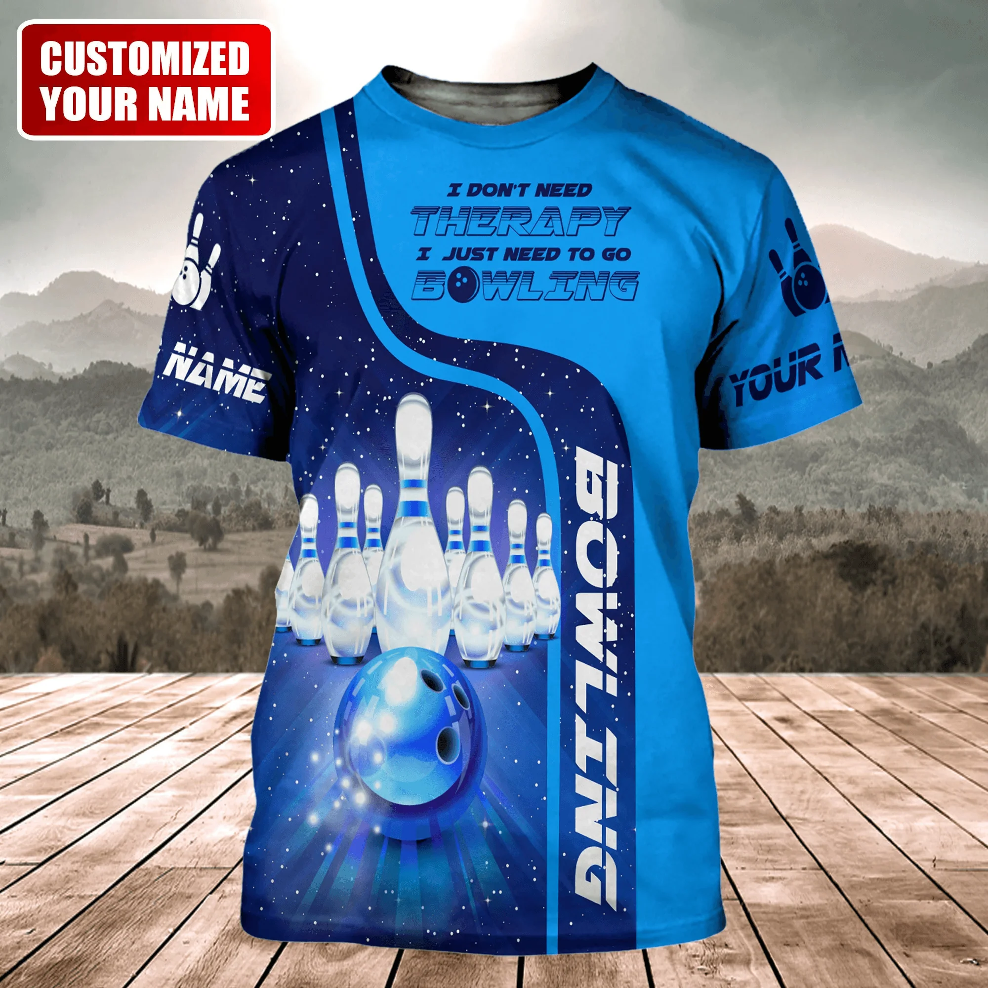 Customized Name Bowling T Shirt, Personalized Name Bowling Therapy T Shirt, Bowling Team Player Shirt - Perfect Gift For Bowling Lovers, Bowlers