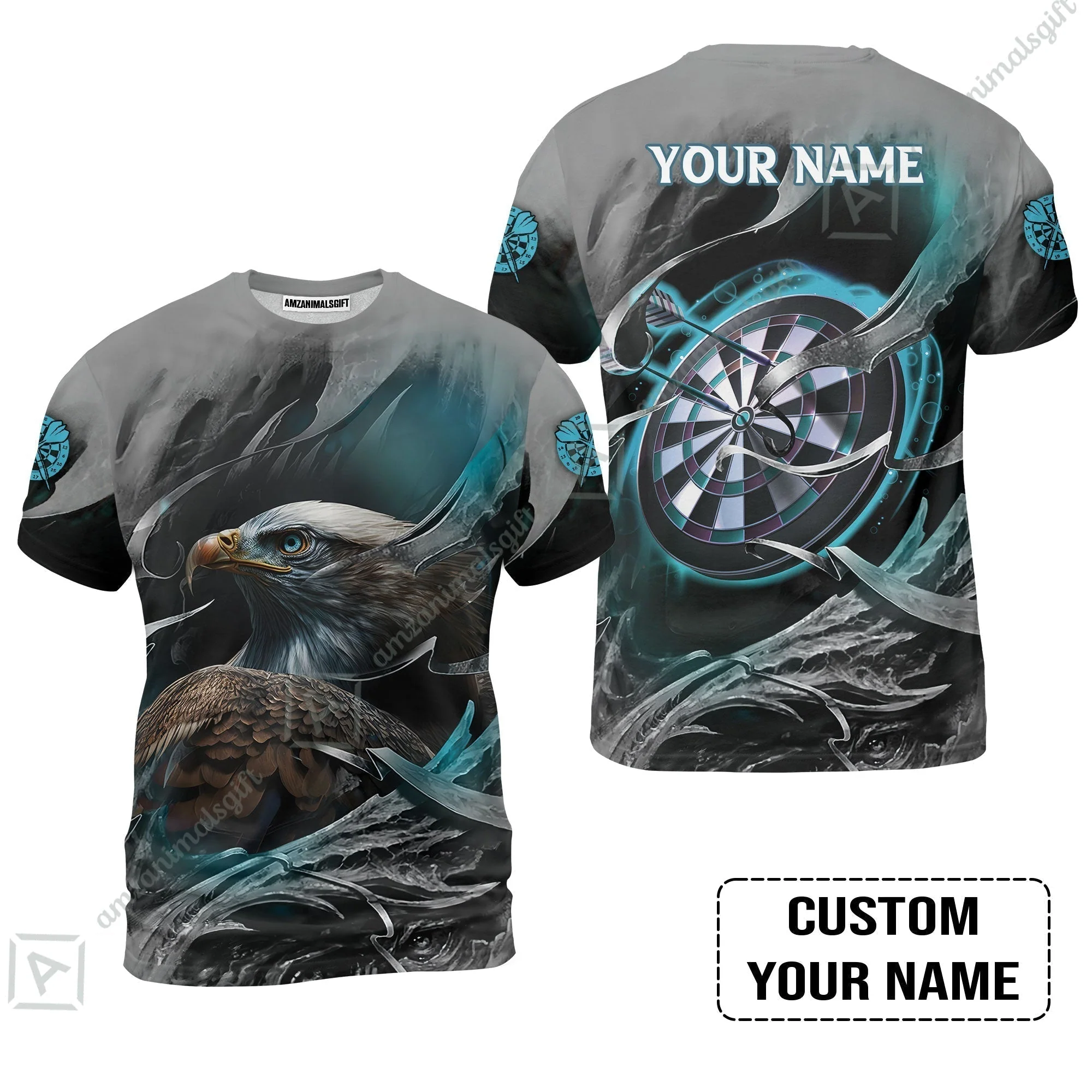 Customized Name Darts Hawaiian Shirt, Bullseye Dartboard Personalized Eagle And Darts Hawaiian Shirt - Image 8