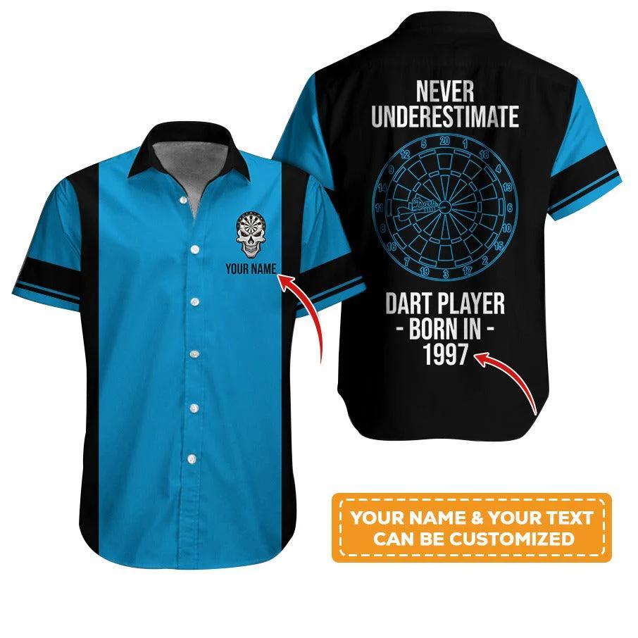 Customized Name Darts Hawaiian Shirt, Personalized Birth Years Retro Darts Hawaiian Shirts - Gift For Darts Lovers, Darts Players Uniforms - Image 6