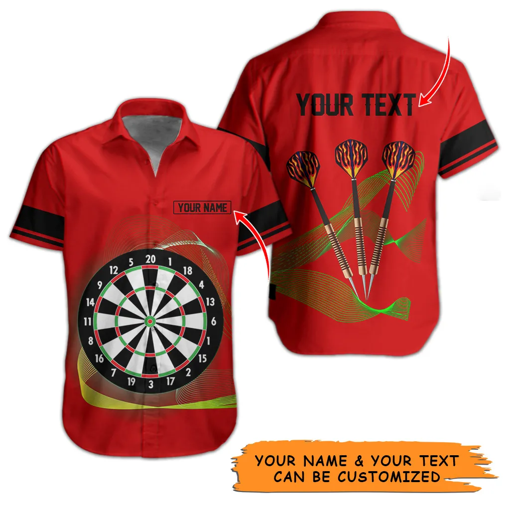 Customized Name Darts Hawaiian Shirt, Personalized Dartboard And Target Hawaiian Shirts For Summer - Gift For Darts Lovers, Darts Players Uniforms - Image 12