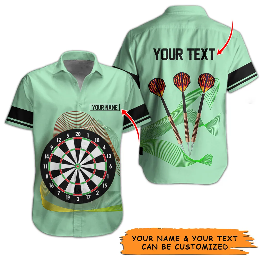 Customized Name Darts Hawaiian Shirt, Personalized Dartboard And Target Hawaiian Shirts For Summer - Gift For Darts Lovers, Darts Players Uniforms - Image 8