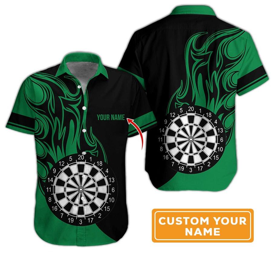 Customized Name Darts Hawaiian Shirt, Personalized Dartboard Hawaiian Shirts For Summer - Gift For Darts Lovers, Darts Players Uniforms