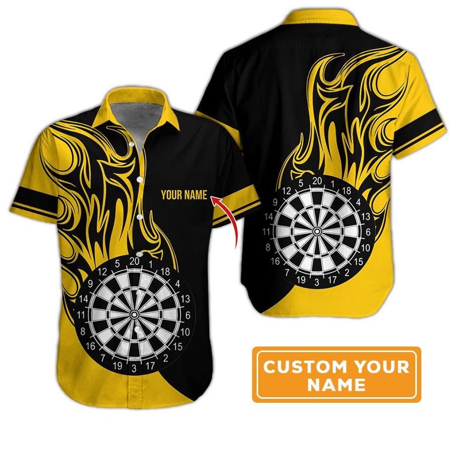Customized Name Darts Hawaiian Shirt, Personalized Dartboard Hawaiian Shirts For Summer - Gift For Darts Lovers, Darts Players Uniforms - Image 2
