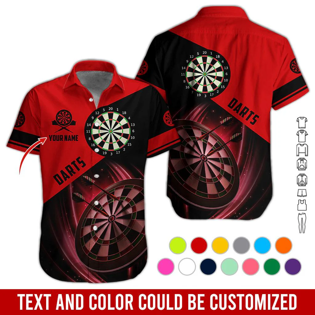 Customized Name Darts Hawaiian Shirts, Personalized Name Darts Team Uniforms Aloha Shirt For Men & Women - Gift For Darts Lovers, Darts Players