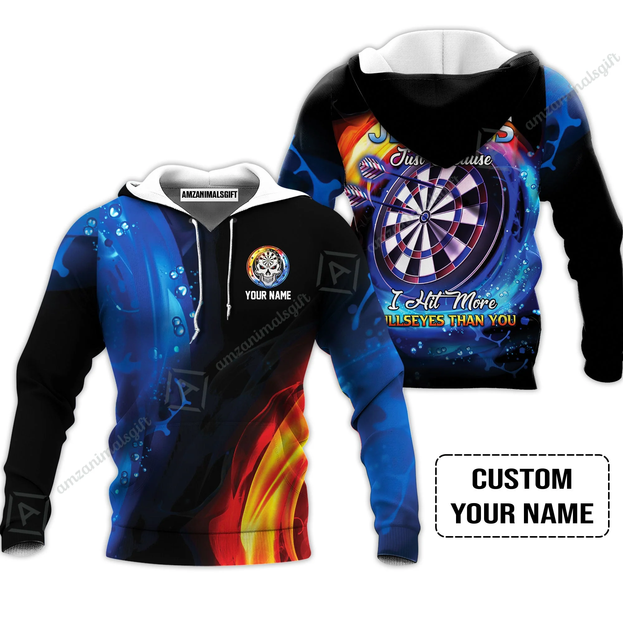 Customized Name Darts Long Polo Shirt, Don't Be Jealous Personalized Skull Logo And Darts Long Polo Shirt - Image 5