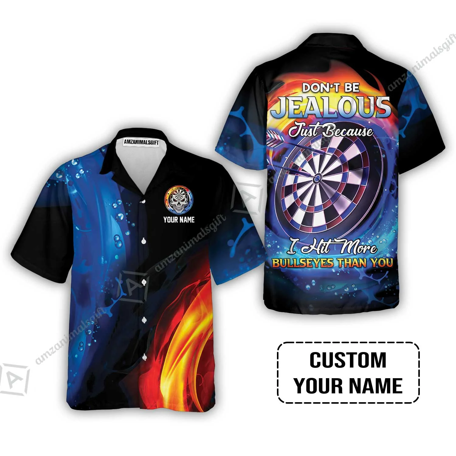 Customized Name Darts Long Polo Shirt, Don't Be Jealous Personalized Skull Logo And Darts Long Polo Shirt - Image 7