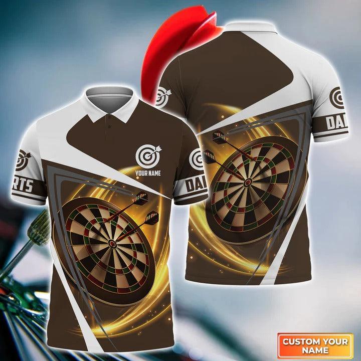 Customized Name Darts Men Polo Shirts  - Darts Lighting Personalized Name Polo Shirts For Men, Darts Team - Gift For Darts Lovers, Darts Players