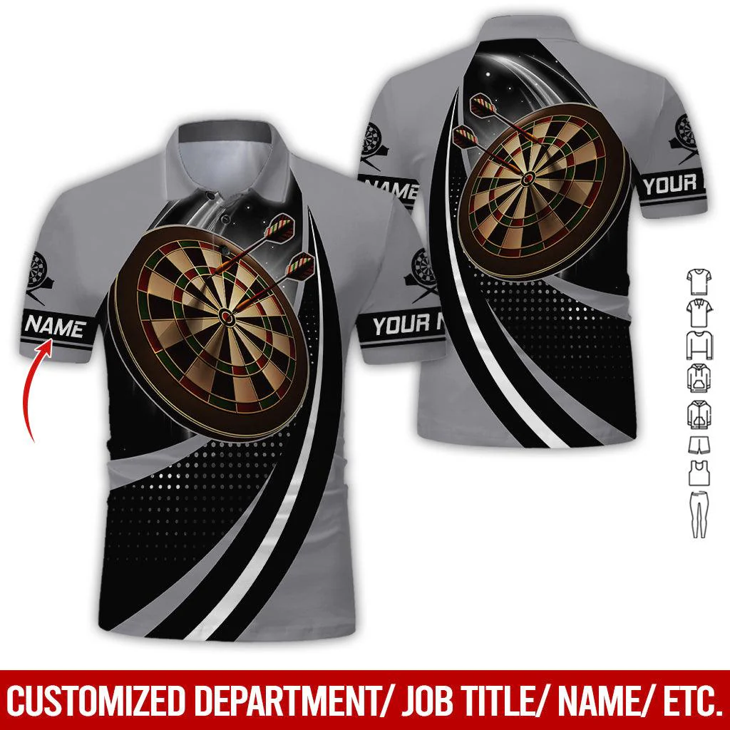 Customized Name Darts Polo Shirt, Darts Team Personalized Darts Polo Shirt For Men - Perfect Gift For Darts Lovers, Darts Players - Image 3