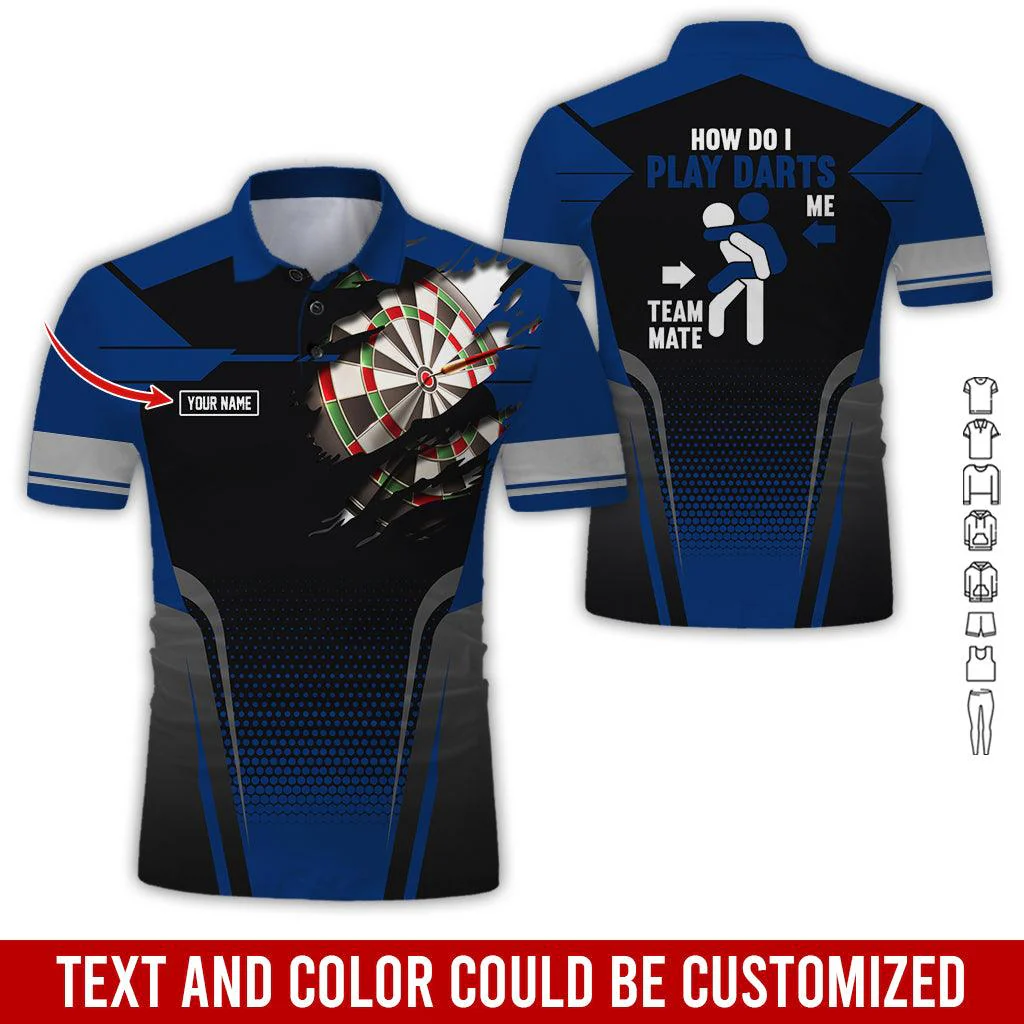 Customized Name Darts Polo Shirt, How Do I Play Darts Personalized Name Uniforms Polo Shirt For Men - Perfect Gift For Darts Lovers, Darts Team Players - Image 6