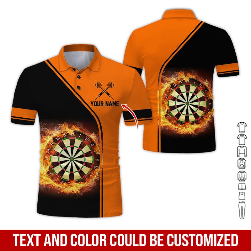 Customized Name Darts Polo Shirt, Personalized Name Dartboard Flame Polo Shirt For Men - Perfect Gift For Darts Lovers, Darts Players - Image 7