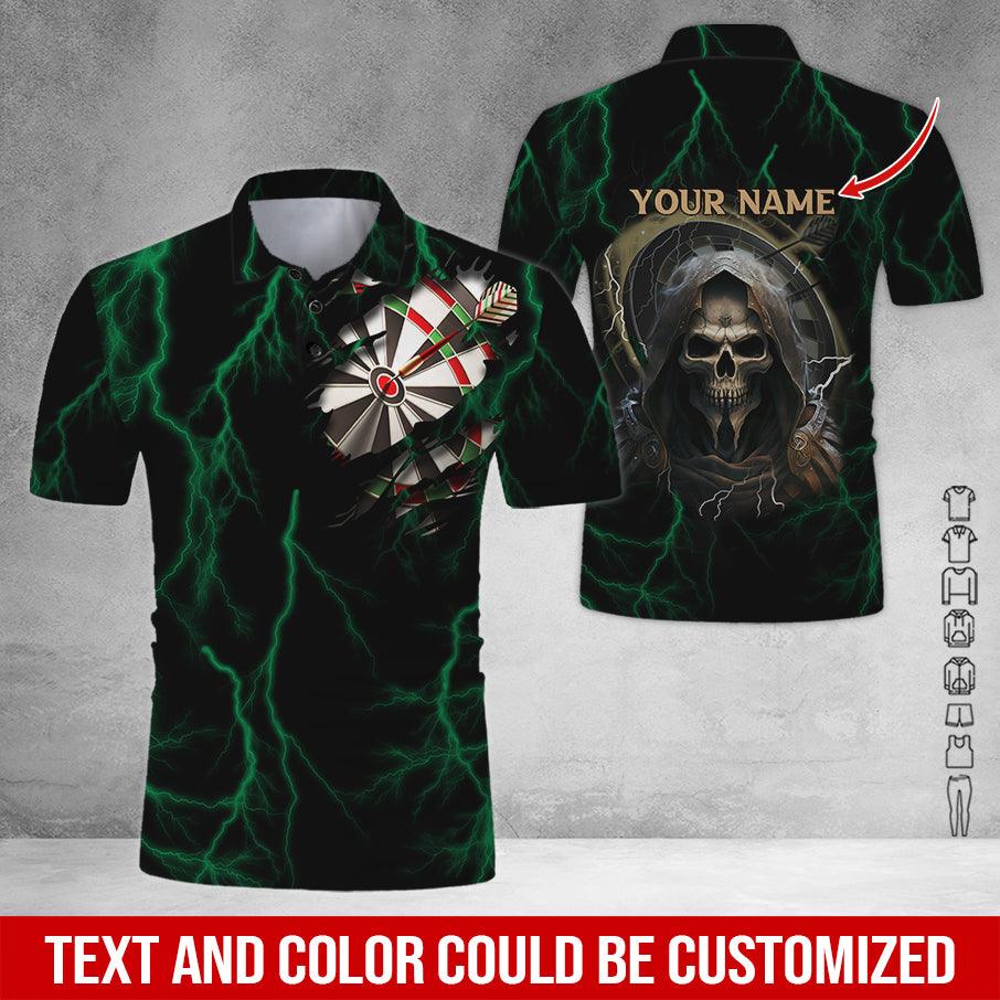Customized Name Darts Polo Shirt, Personalized Name Darts And Grim Reaper Polo Shirt For Men - Perfect Gift For Darts Lovers, Darts Players - Image 5
