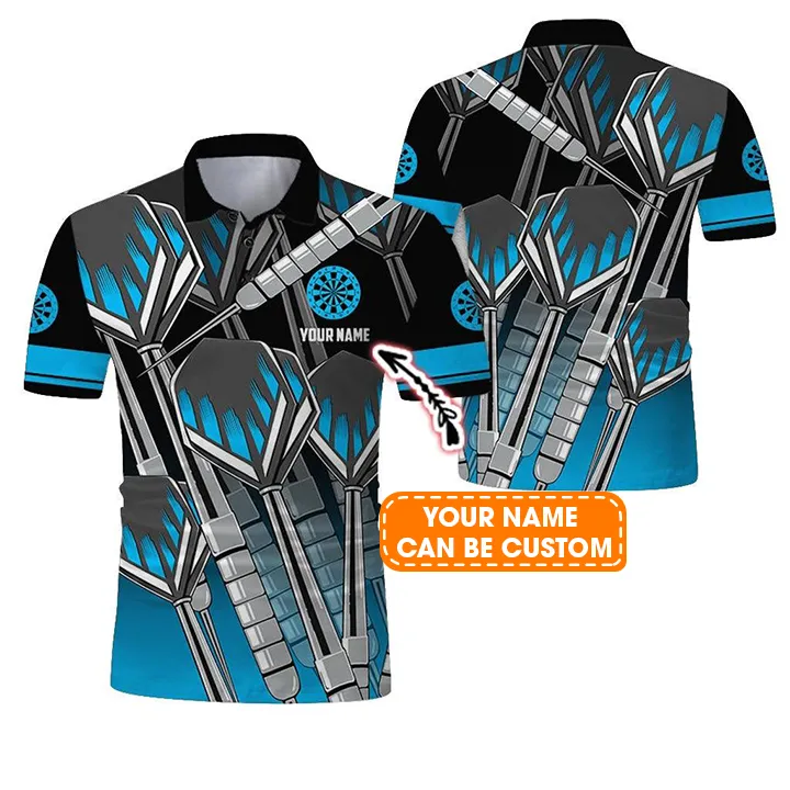 Customized Name Darts Polo Shirt, Personalized Name Darts And Target Uniforms Polo Shirt For Men - Perfect Gift For Darts Lovers, Darts Team Players - Image 2