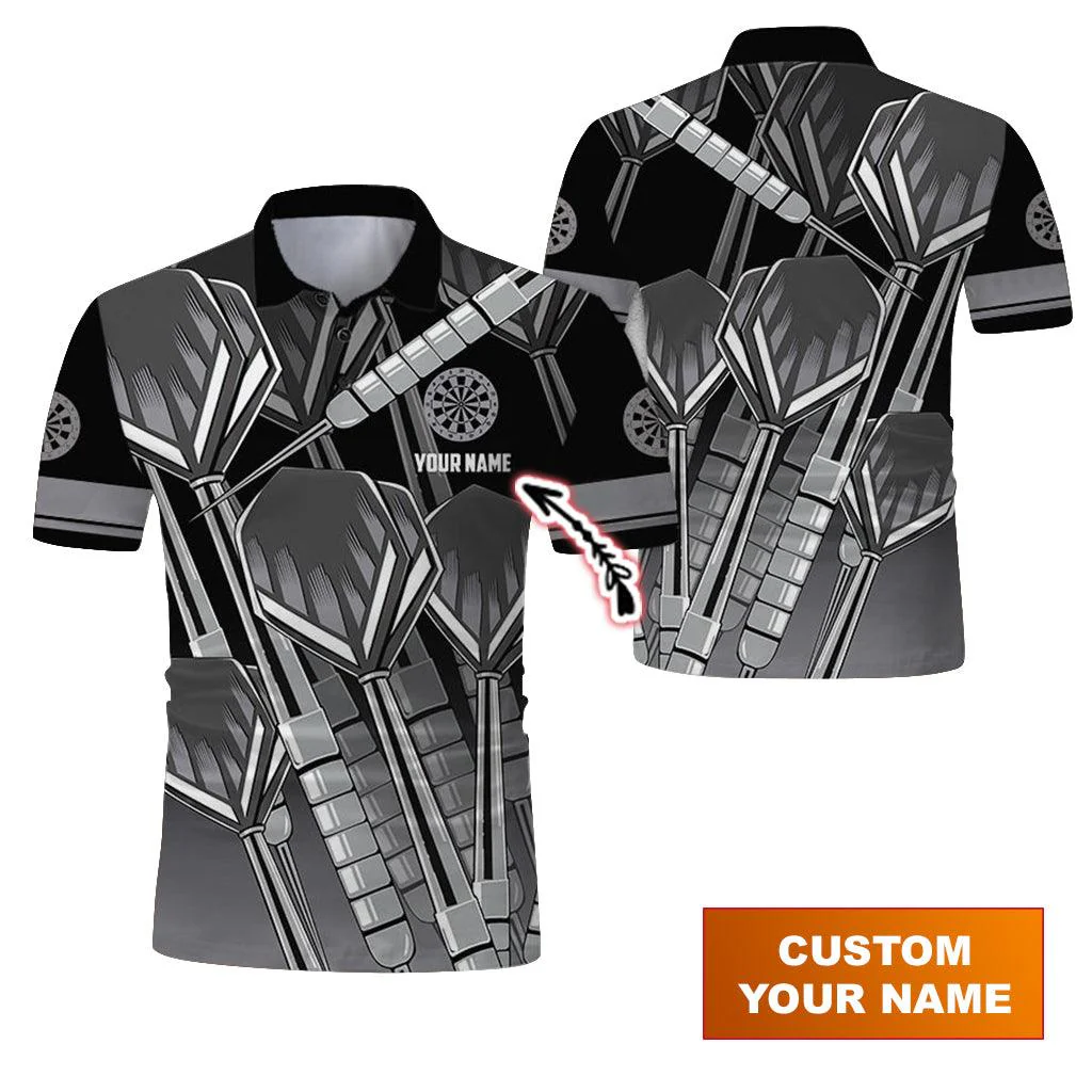 Customized Name Darts Polo Shirt, Personalized Name Darts And Target Uniforms Polo Shirt For Men - Perfect Gift For Darts Lovers, Darts Team Players - Image 3