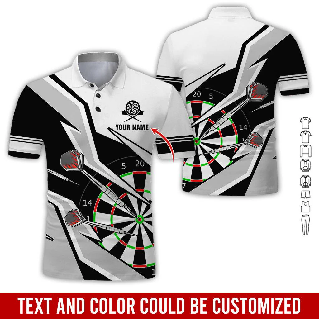Customized Name Darts Polo Shirt, Personalized Name Darts Polo Shirt For Men - Perfect Gift For Darts Lovers, Darts Players - Image 11