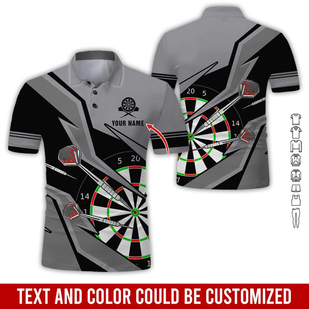 Customized Name Darts Polo Shirt, Personalized Name Darts Polo Shirt For Men - Perfect Gift For Darts Lovers, Darts Players - Image 3