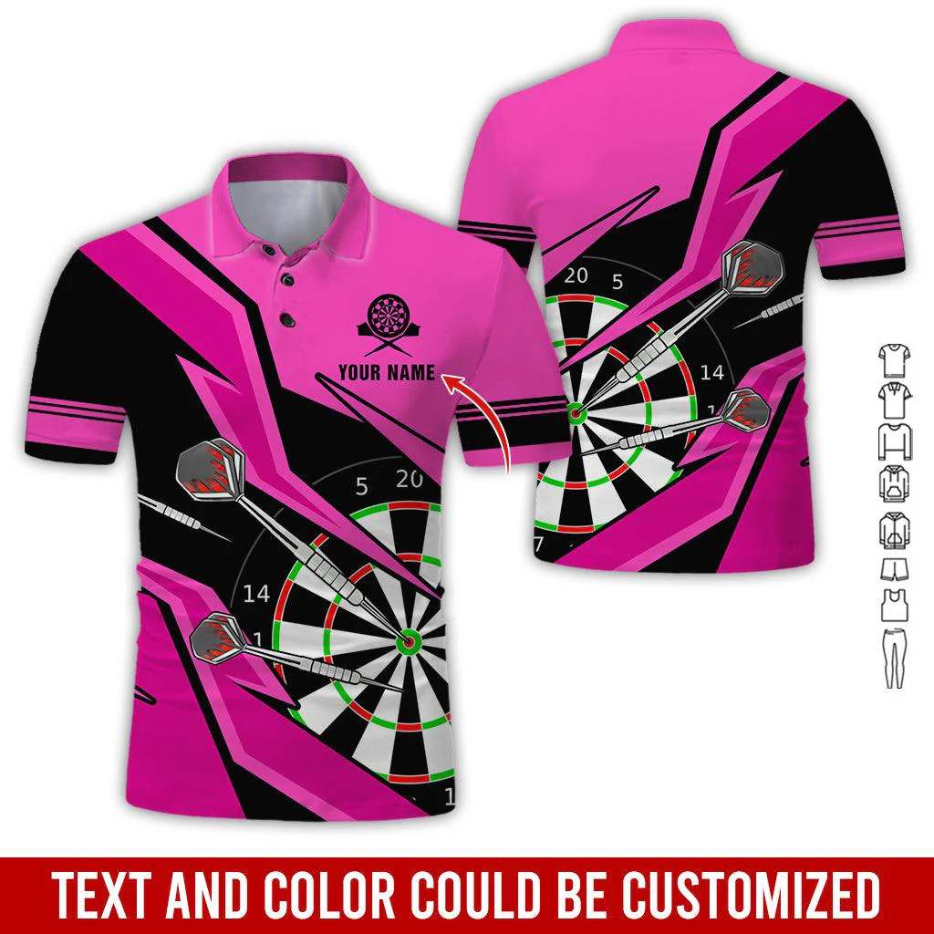 Customized Name Darts Polo Shirt, Personalized Name Darts Polo Shirt For Men - Perfect Gift For Darts Lovers, Darts Players - Image 7