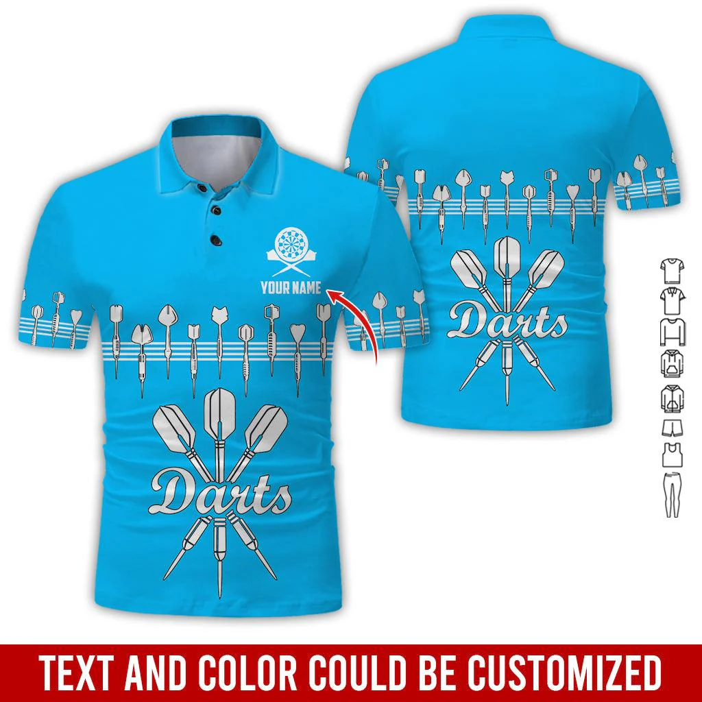 Customized Name Darts Polo Shirt, Personalized Name Darts Uniforms Polo Shirt For Men - Perfect Gift For Darts Lovers, Darts Players - Image 3