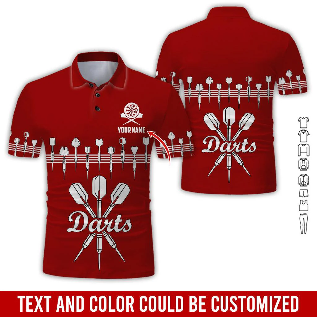 Customized Name Darts Polo Shirt, Personalized Name Darts Uniforms Polo Shirt For Men - Perfect Gift For Darts Lovers, Darts Players - Image 6